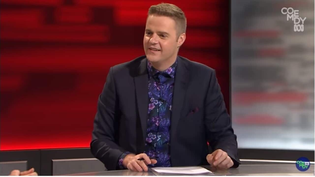 The satirical ABC news program Tonightly is hosted by comedian Tom Ballard.