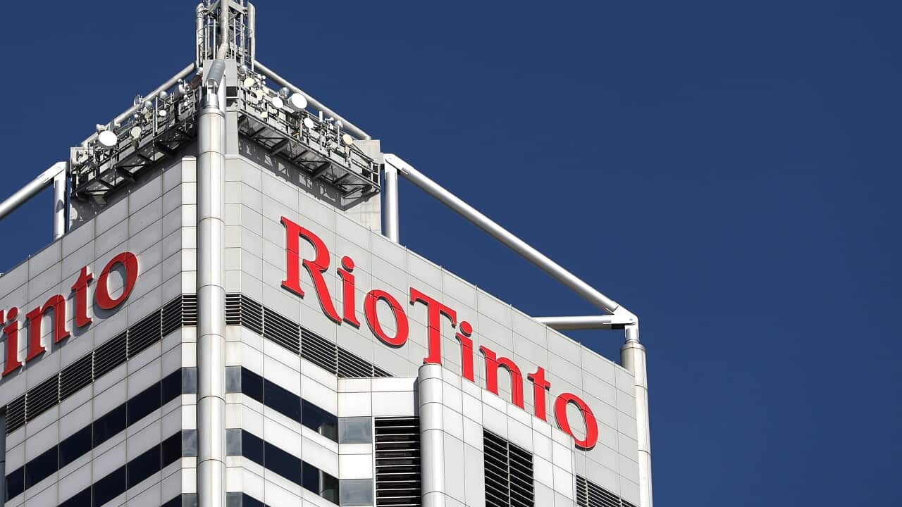 A stock picture of the Rio Tinto building in Perth, Tuesday, July 27, 2021. (AAP Image/Richard Wainwright) NO ARCHIVING
