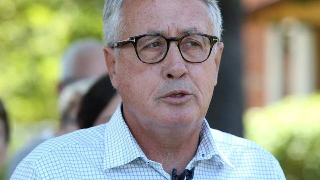 Federal MP Wayne Swan speaks at a press conference in Brisbane.
