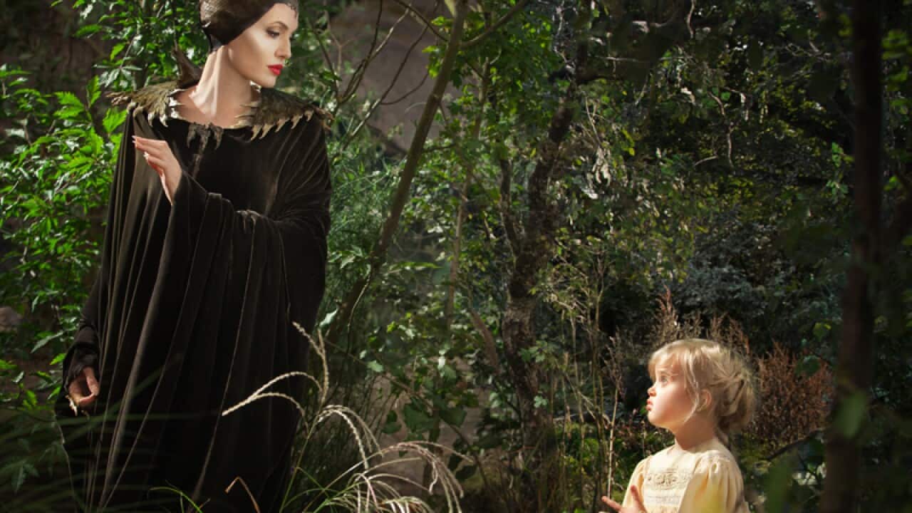 Angelina Jolie as Maleficent with her daughter Vivienne.