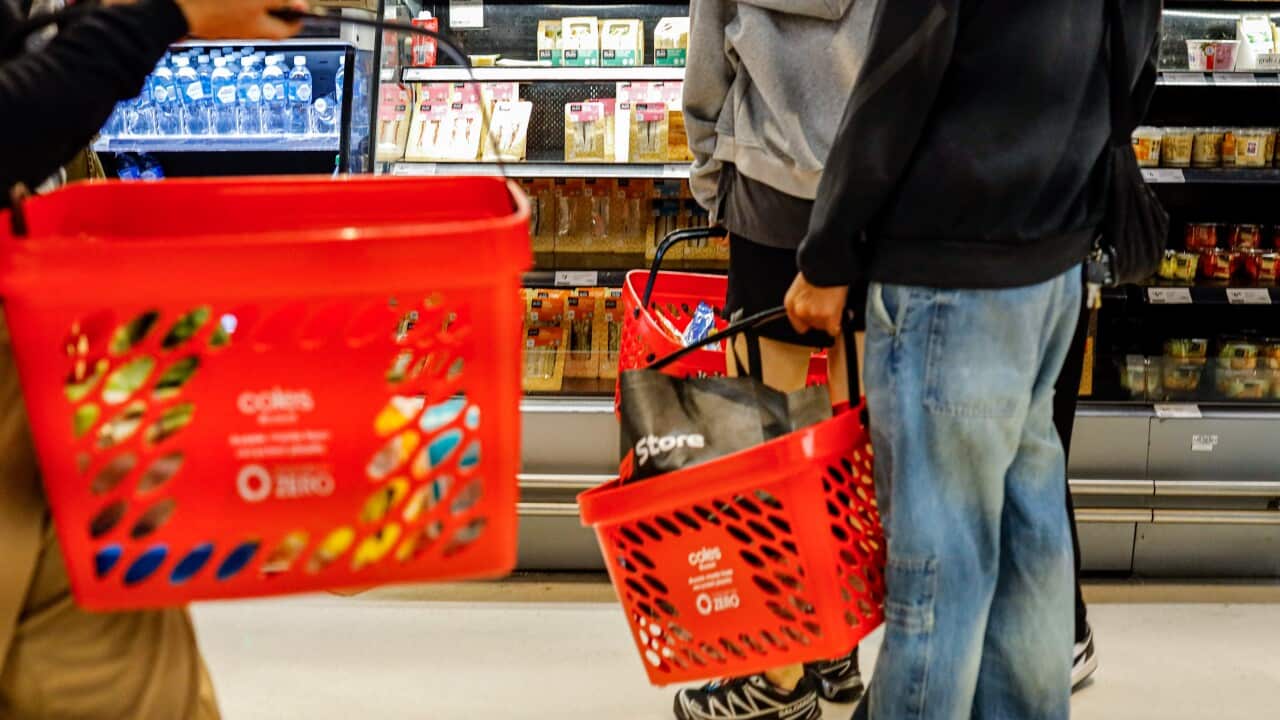 People with shopping baskets