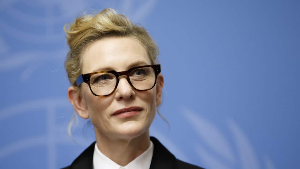 Australian actress and UNHCR goodwill ambassador Cate Blanchett in Geneva.