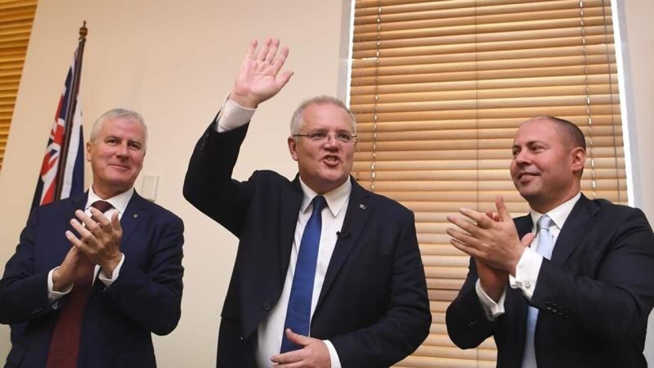 PM Scott Morrison, Deputy Michael McCormack, and Josh Frydenberg