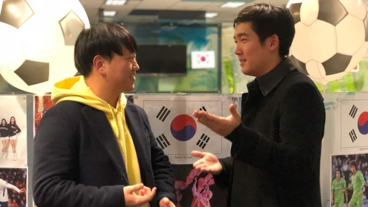 SBS Korean program's Russia World Cup panel in Sydney, Bryant Yoon and Jun Lee