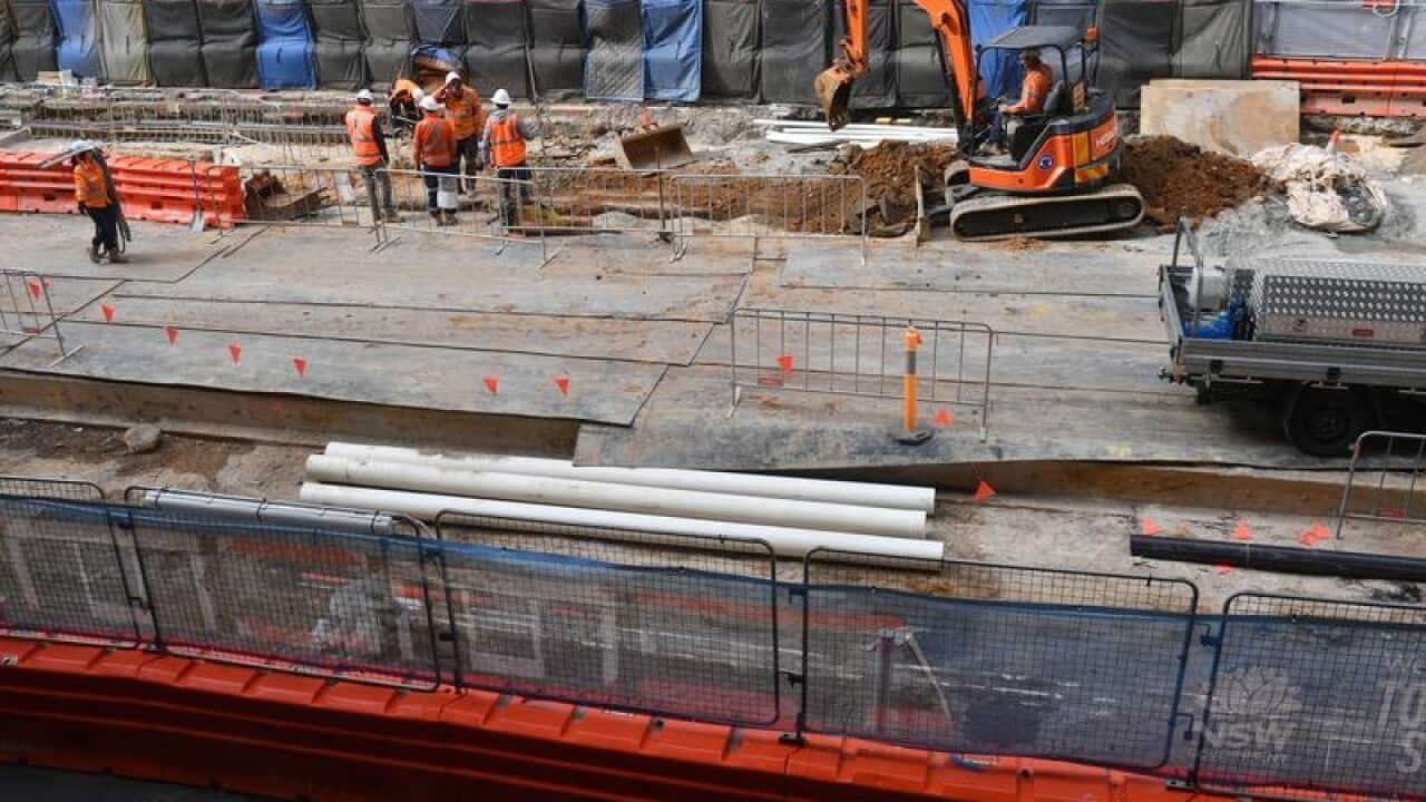 Work at the Sydney Light Rail Project