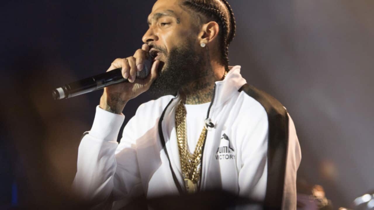 Rapper Nipsey Hussle performs at Hollywood Palladium on February 15, 2018 in Los Angeles, California. (Earl Gibson III)