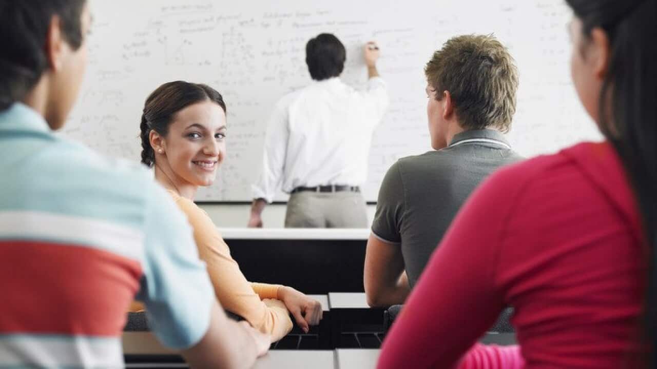 Students sitting in classroom