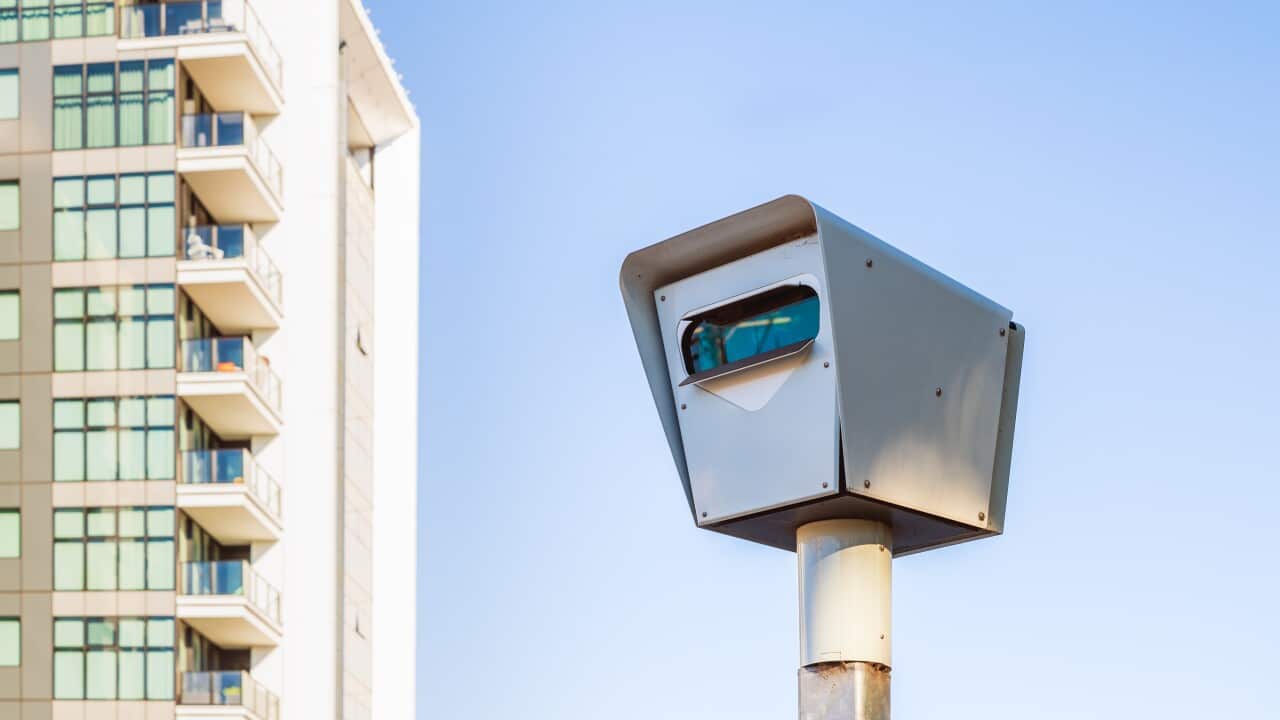 Modern red light and speed camera