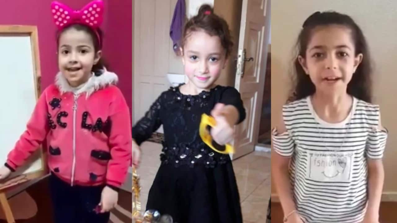 L-R: Rula Mohammad al-Kawlak, 5, Dana Riad Ishkantna, 9, and Yara Mohammad al-Kawlak, 9, are among those said to have been killed in recent Israeli attacks