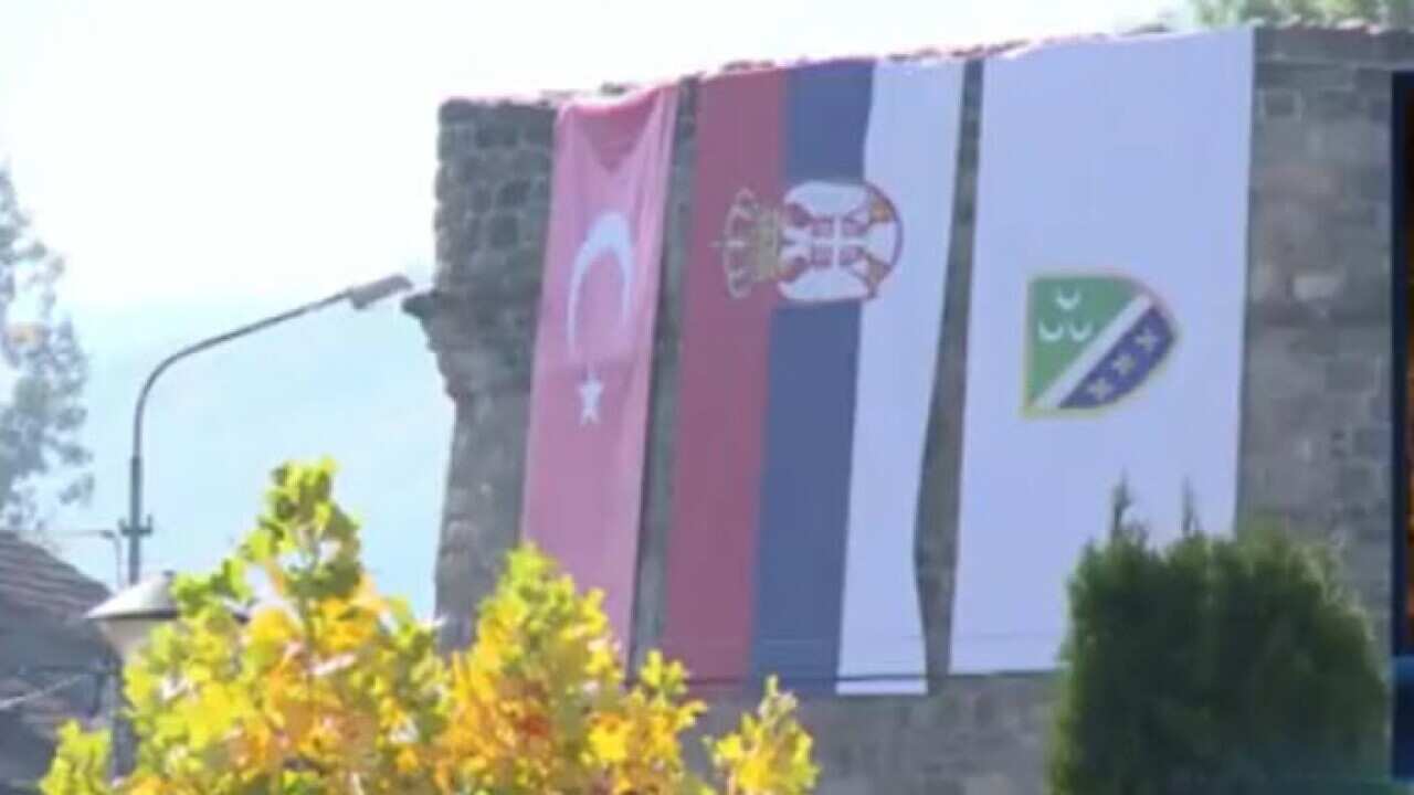 Turkey and Serbian Friendship Flags