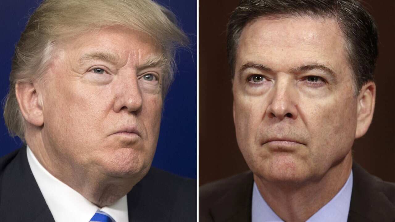 US President Donald Trump and former FBI Director James Comey.