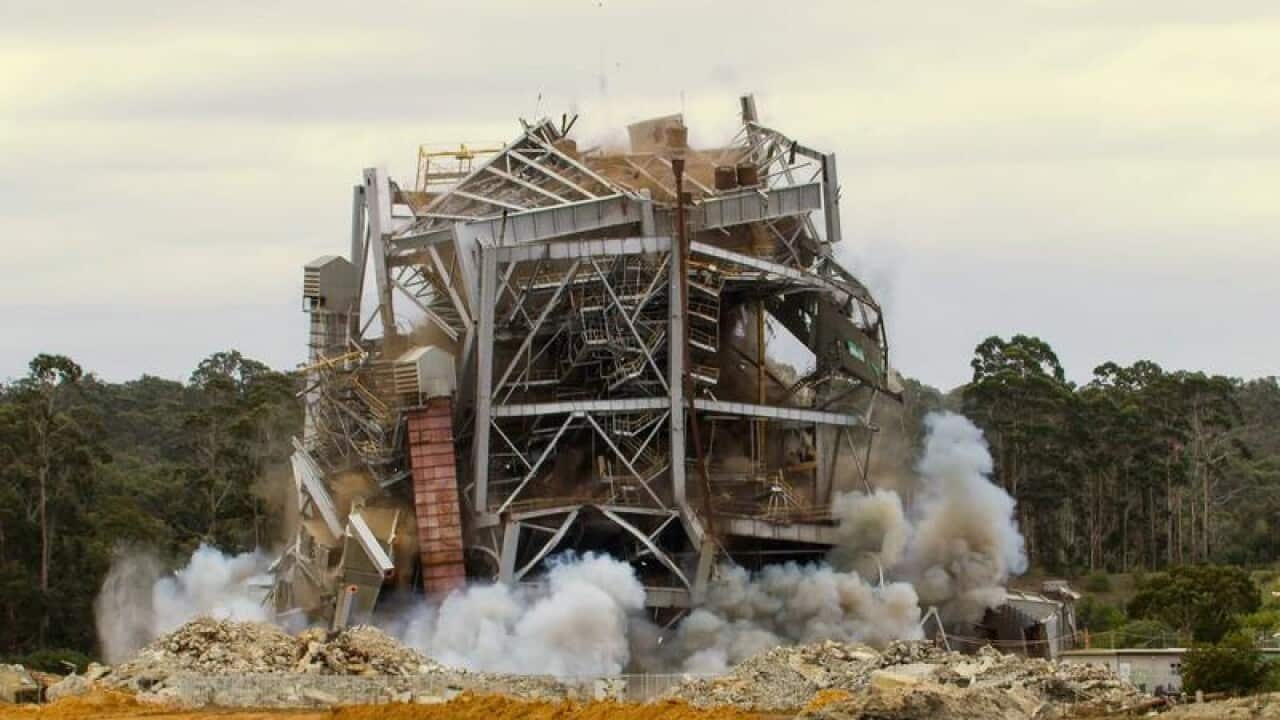 Anglesea power plant being demolished.