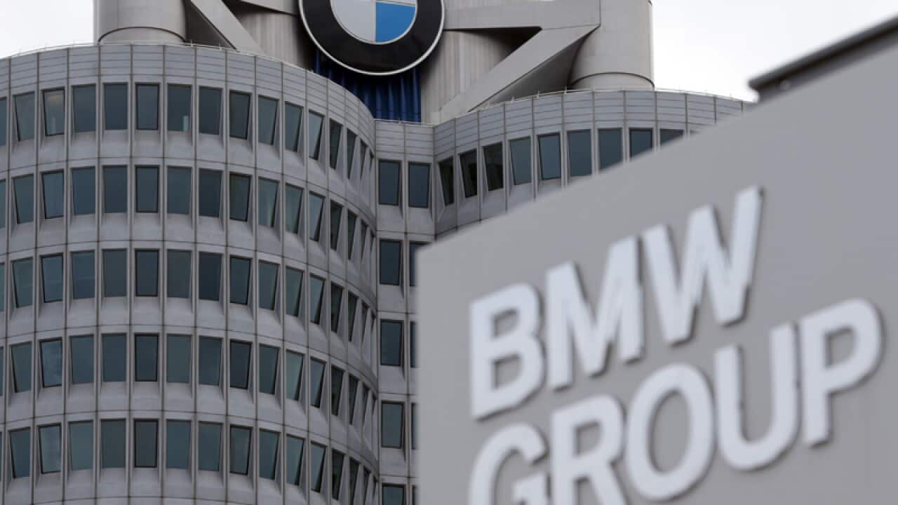 The company sign of car manufacturer BMW