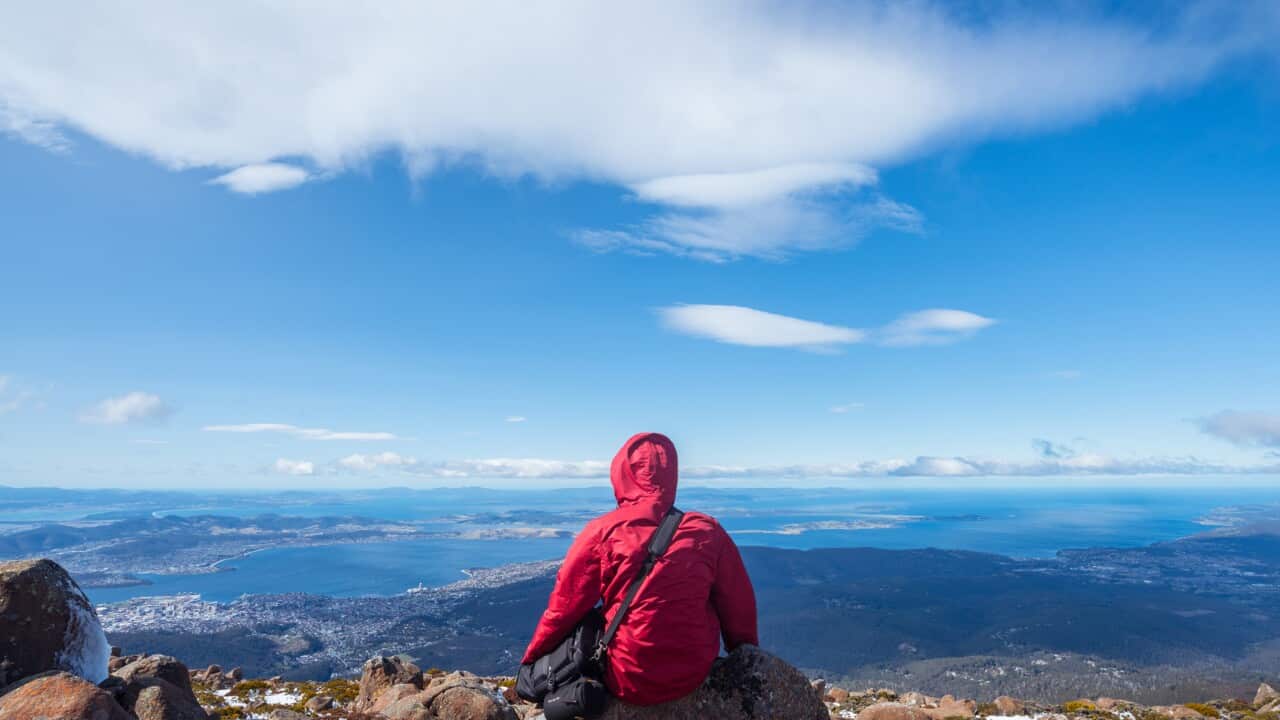 On the top of Mount Wellington of Hobart, Tasmania.
