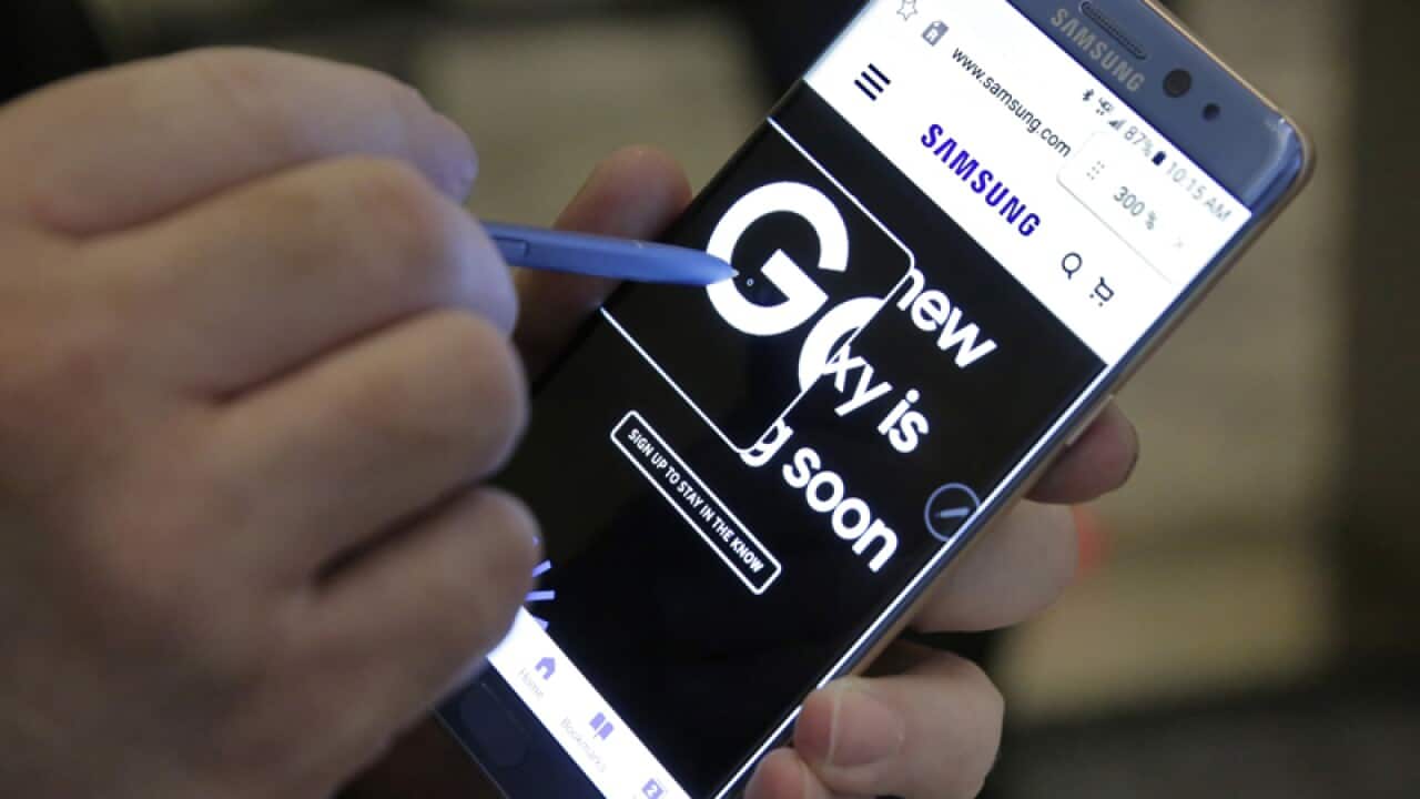 A Samsung Galaxy Note 7