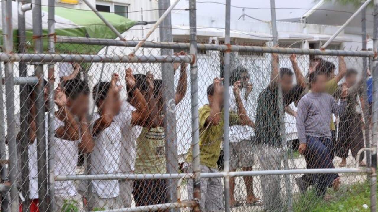 Asylum seekers at the Manus Island detention centre