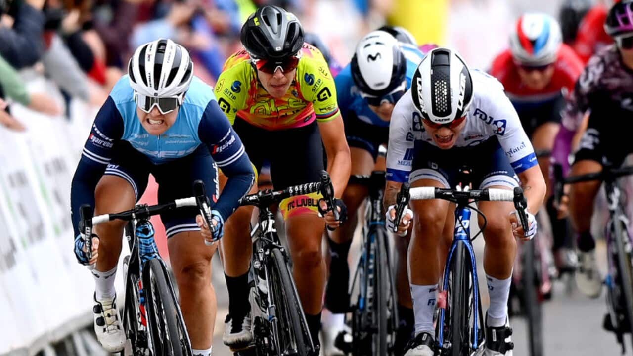 Riders in action at the 2021 Women's Tour