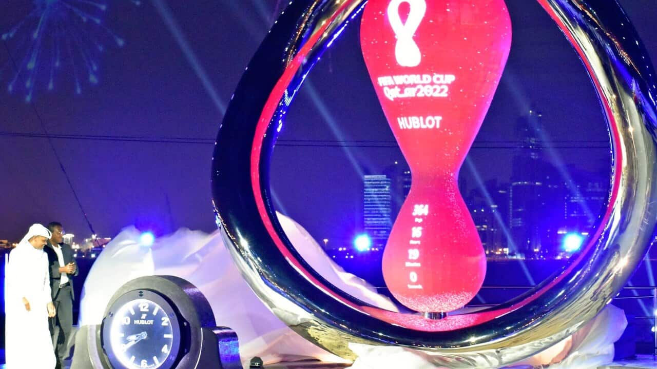 The FIFA World Cup Qatar 2022 Countdown Clock in Doha