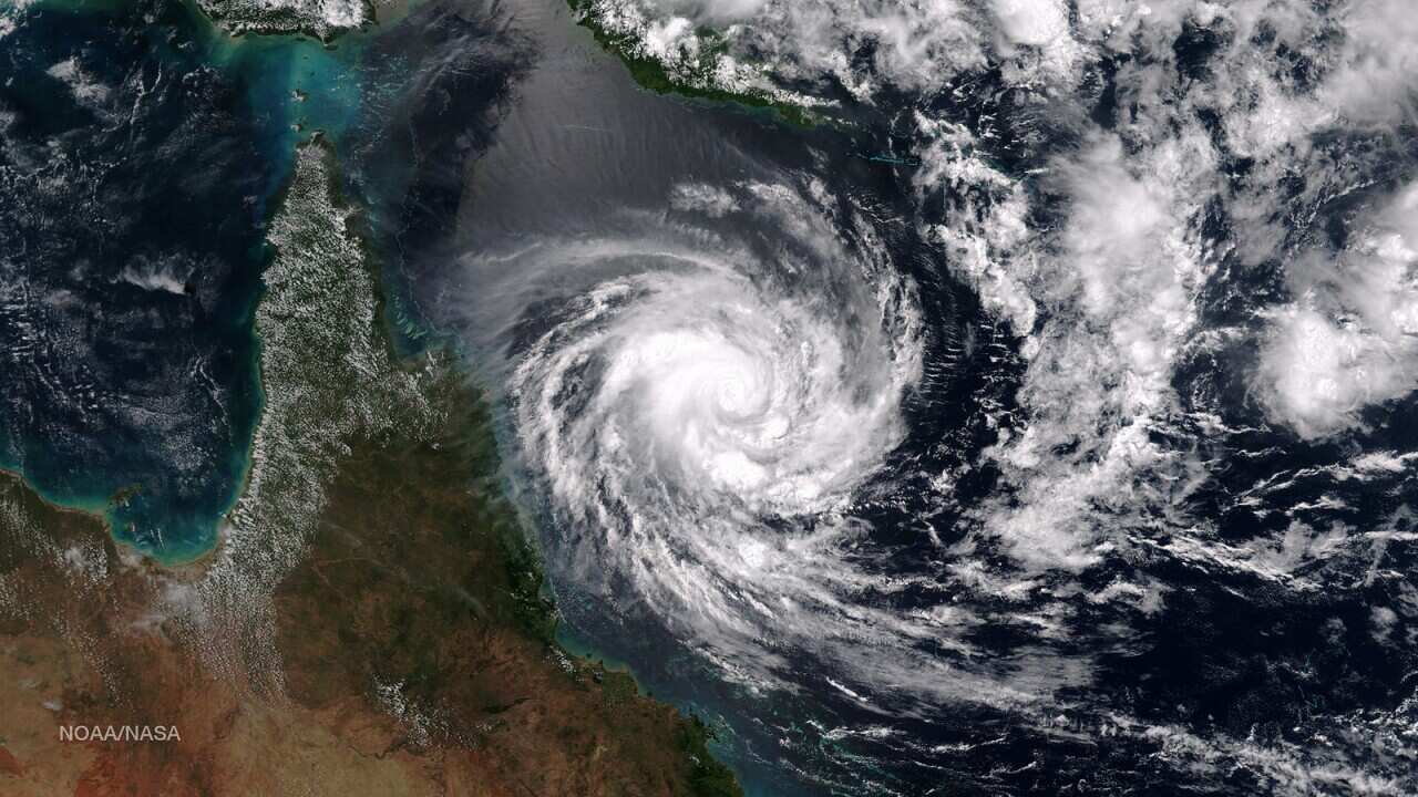 Tropical Cyclone Nathan spent a week in March 2015 slowly circling the Coral Sea east of the Great Barrier Reef off the eastern coast of Queensland, Australia