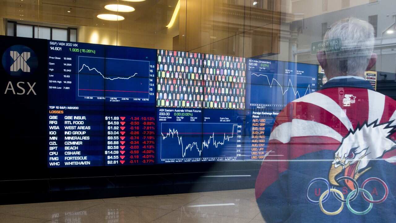 The information boards at the Australian Securities Exchange (ASX) in Sydney