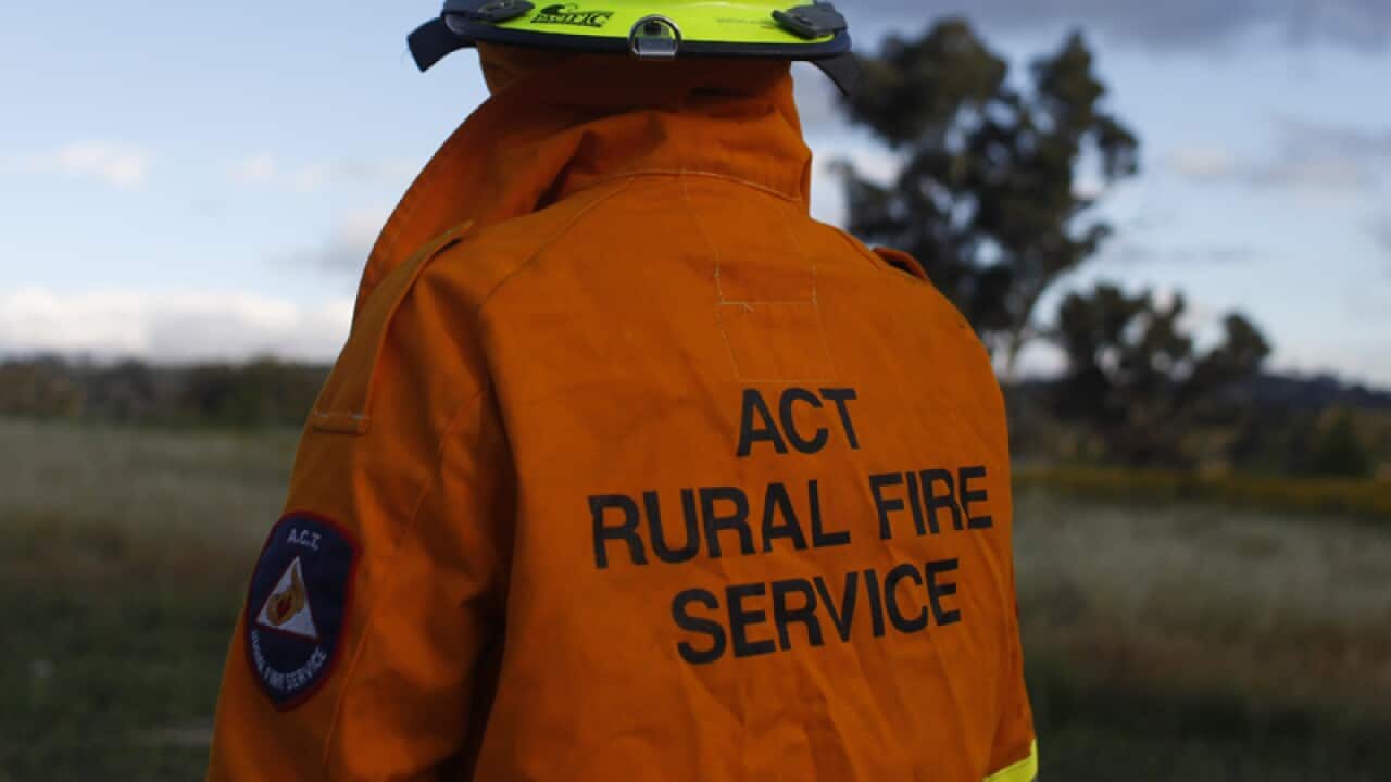 A volunteer of the ACT Rural Fire Service