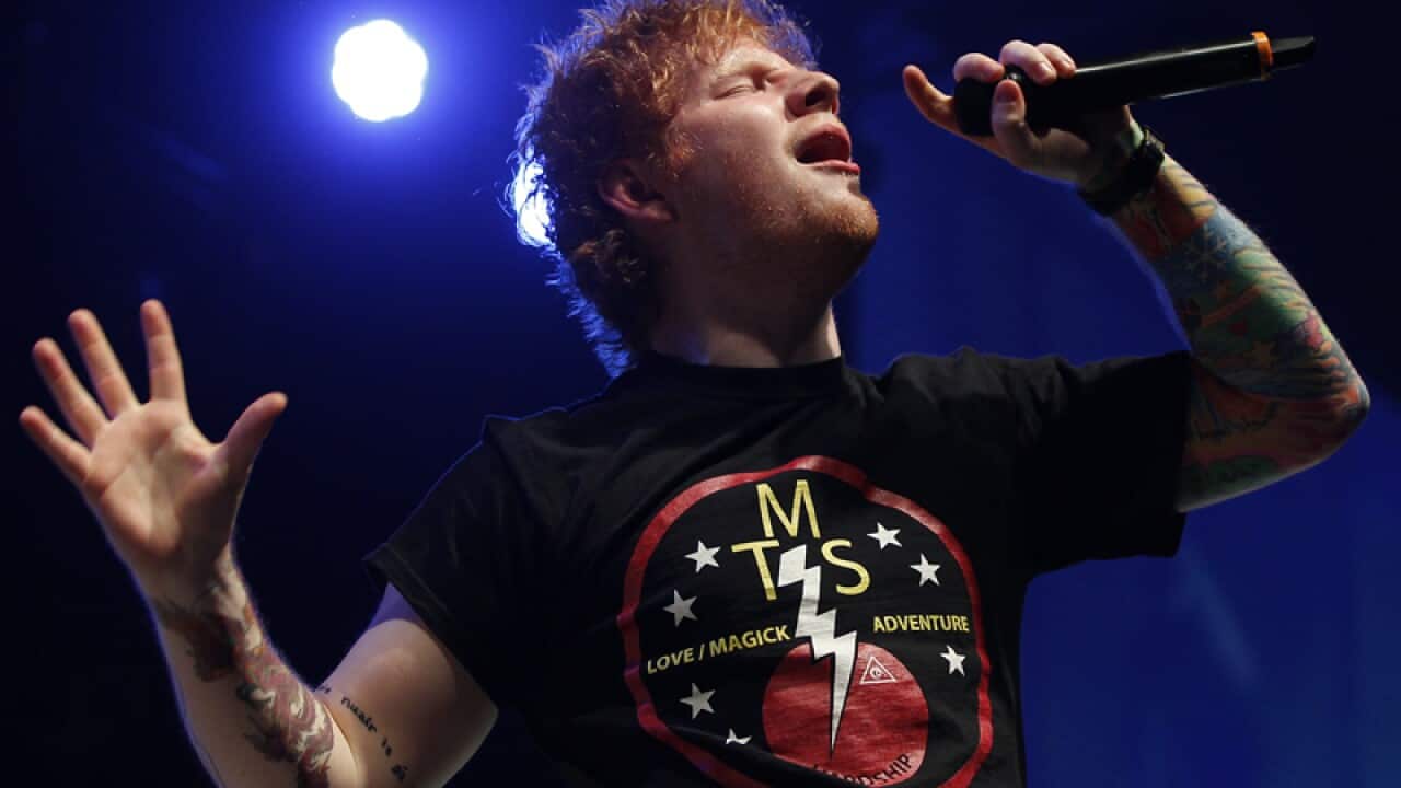Singer Ed Sheeran performs during his Australian Tour in Perth