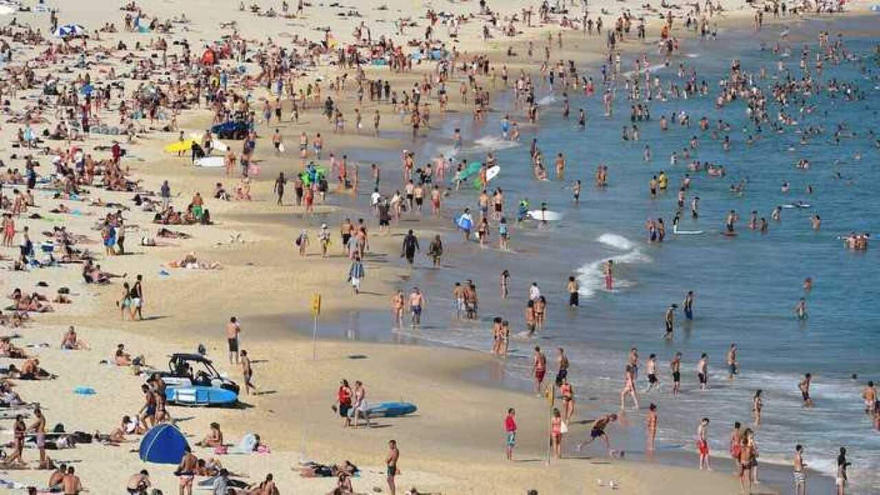 Bondi Beach as temperatures soared in Syndey, 2015