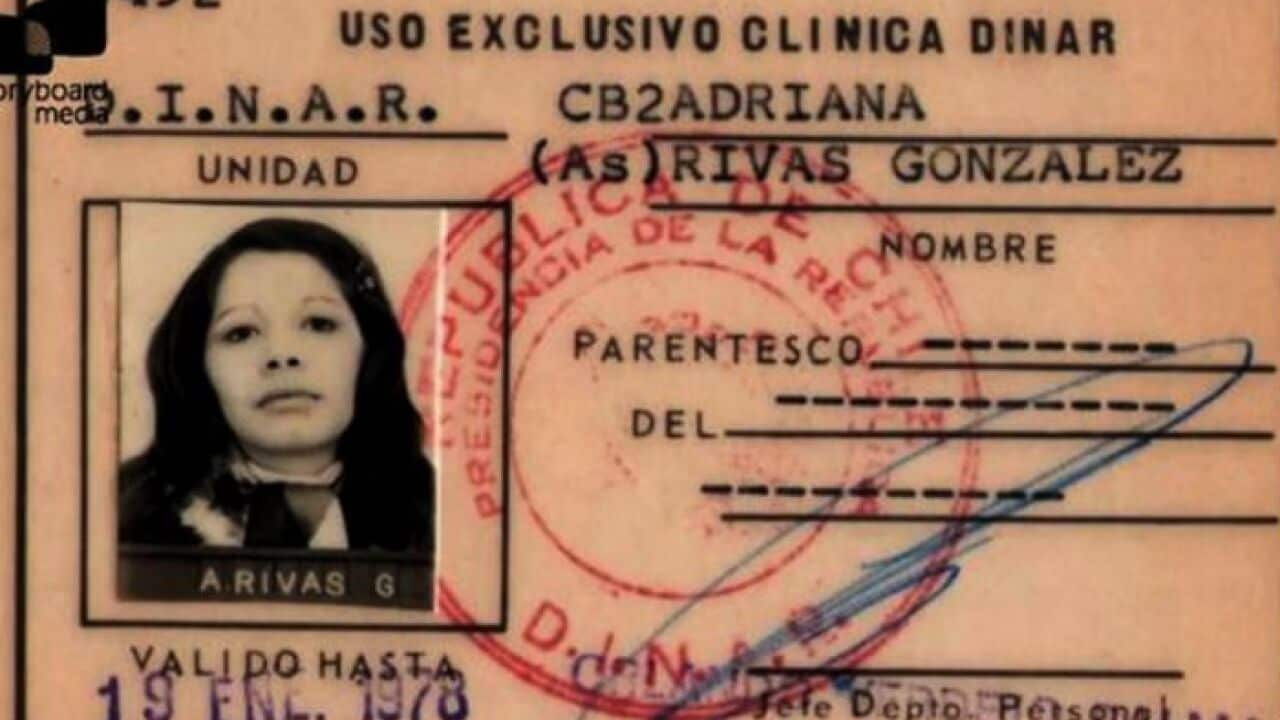 Documento de Adriana Rivas en Chile, 1978.