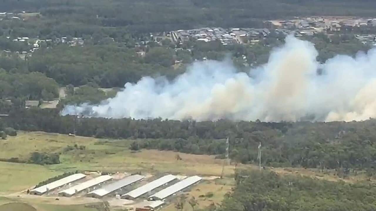 Image of smoke from a reported tanker explosion on the M1 motorway.