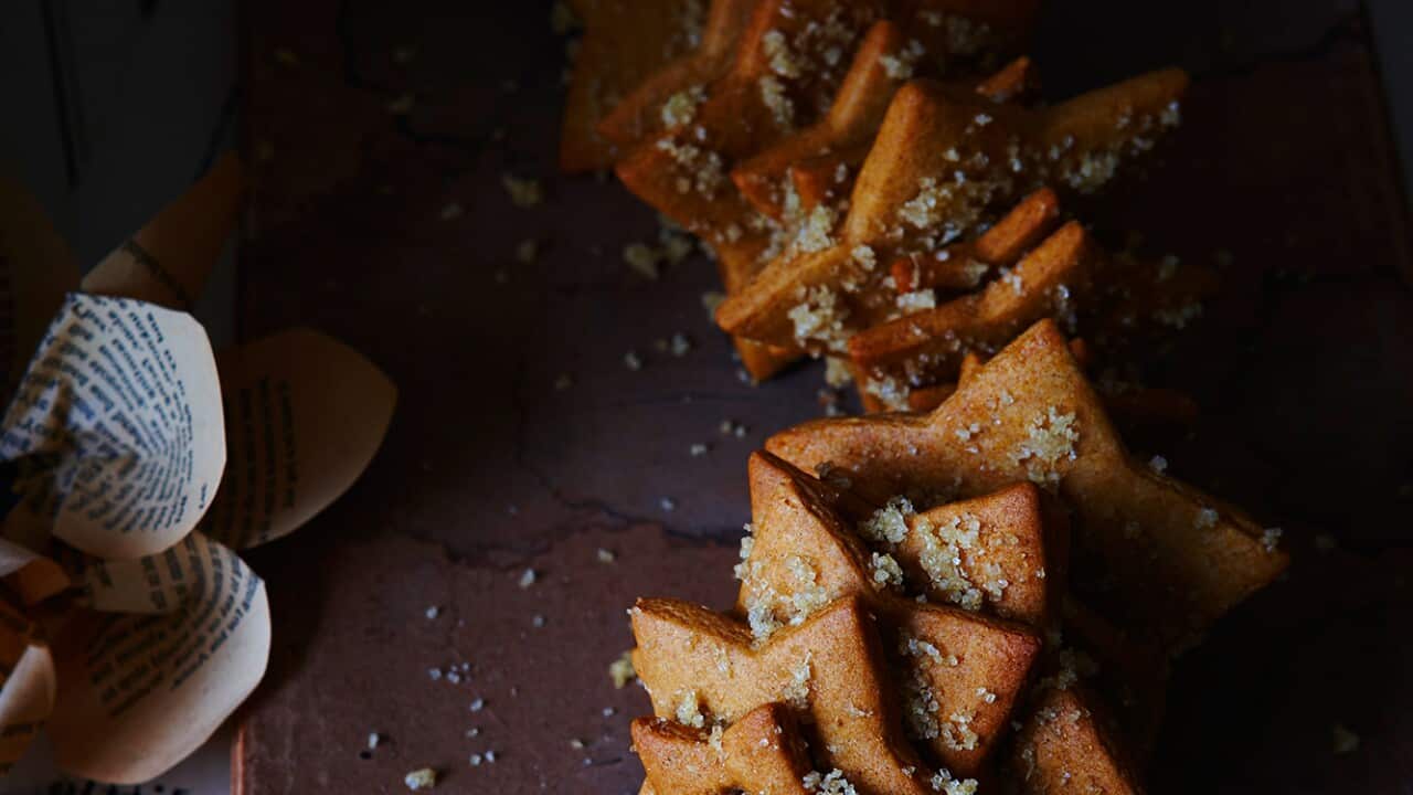 Spiced gingerbread star garland
