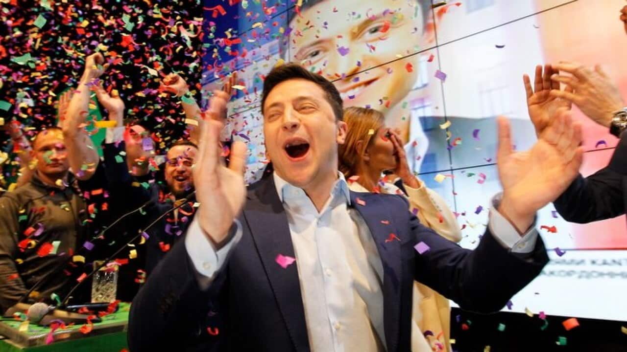 Ukrainian comedian and presidential candidate Volodymyr Zelensky