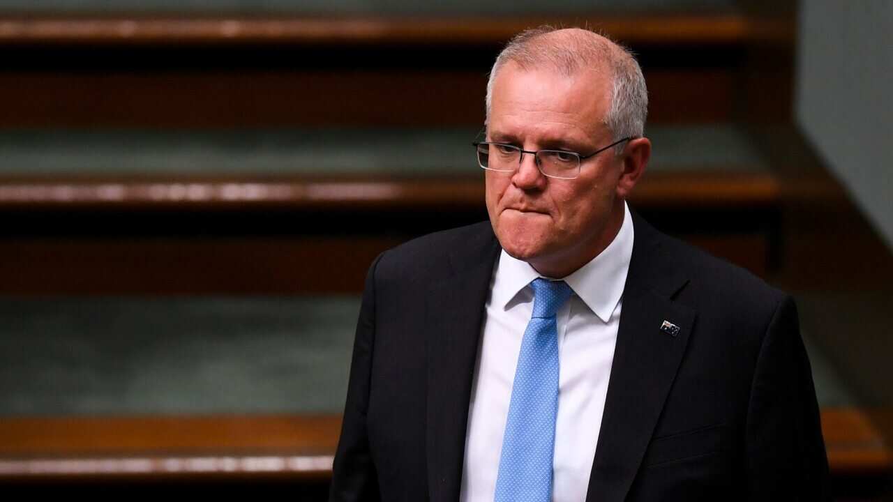 Prime Minister Scott Morrison during House of Representatives Question Time
