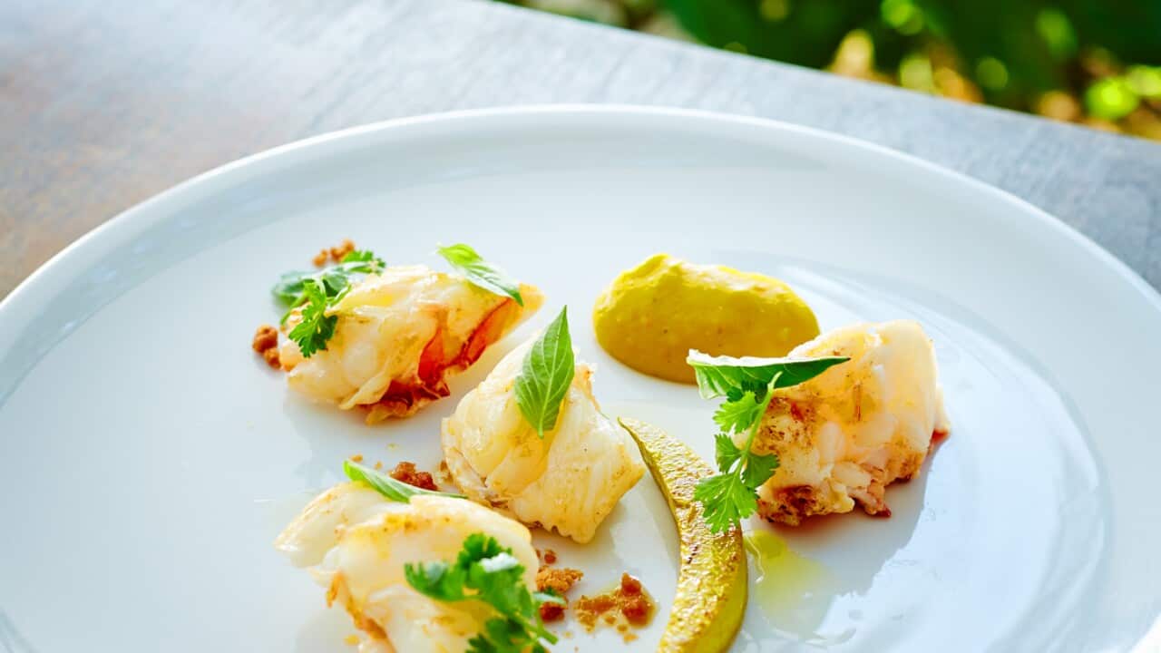 Lobster and pumpkin with thai flavours