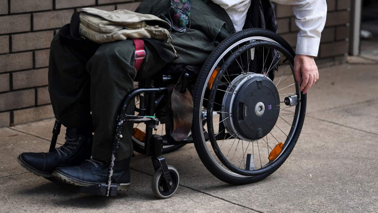 A man in a wheelchair
