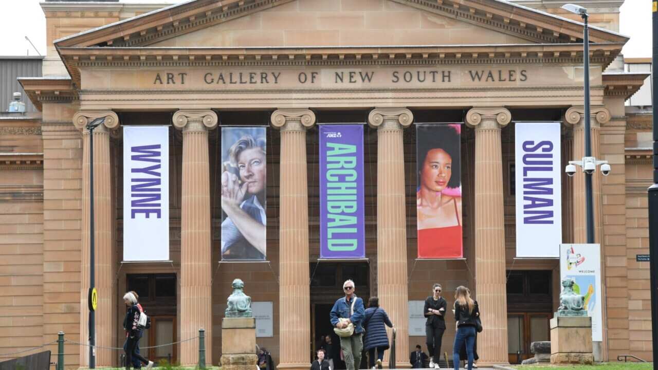 The front entrance to the Art Gallery of NSW in Sydney, Friday, May 10, 2019.