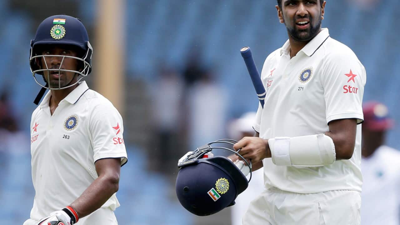 India's Ravichandran Ashwin and Wriddhiman Saha