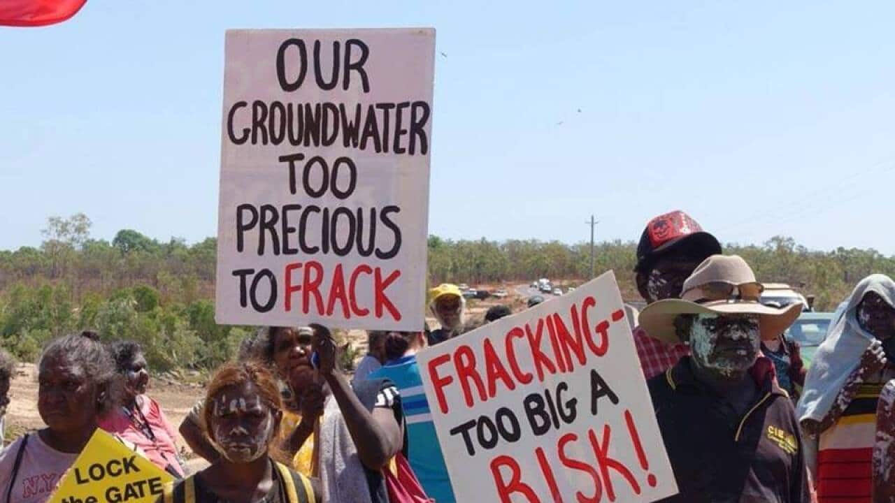 Anti fracking rally in the NT