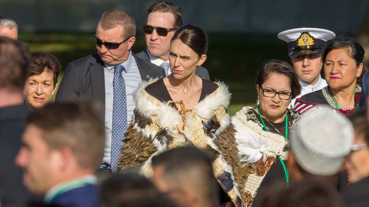 New Zealand Prime Minister Jacinda Ardern at the National Remembrance Service.