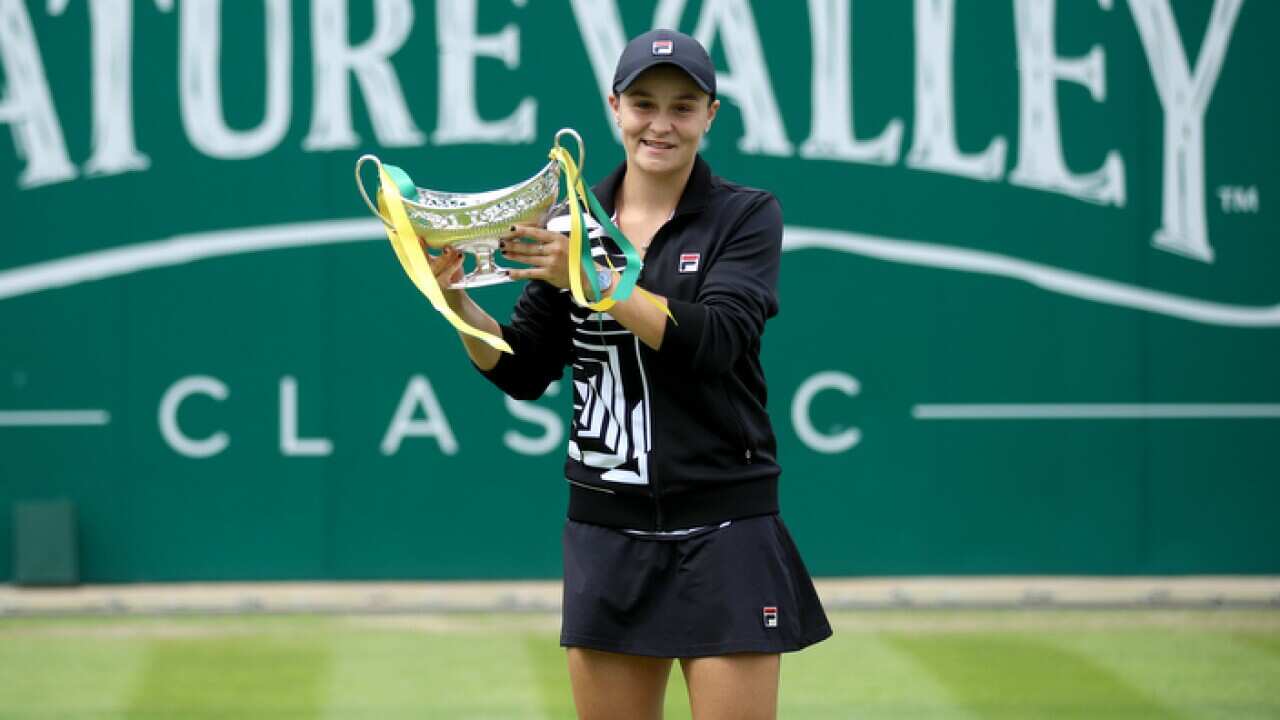 Ashley Barty after winning the Nature Valley Classic in Birmingham