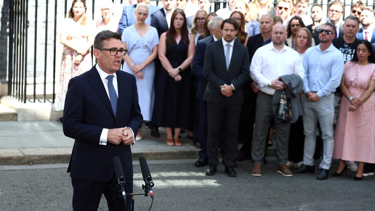 Andy Burnham, new British Prime Minister Arrives at 10 Downing Street.