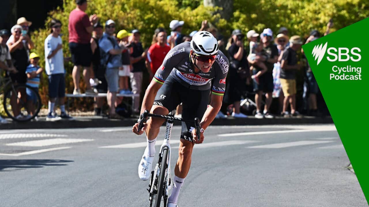 CHATEAUROUX, FRANCE - JULY 13: Mathieu Van Der Poel of Netherlands and Team Alpecin - Deceuninck competes in the breakaway during the 112th Tour de France 2025, Stage 9 a 174.1km stage from Chinon to Chateauroux ) / #UCIWT / on July 13, 2025 in Chateauroux, France. (Photo by Dario Belingheri/Getty Images)