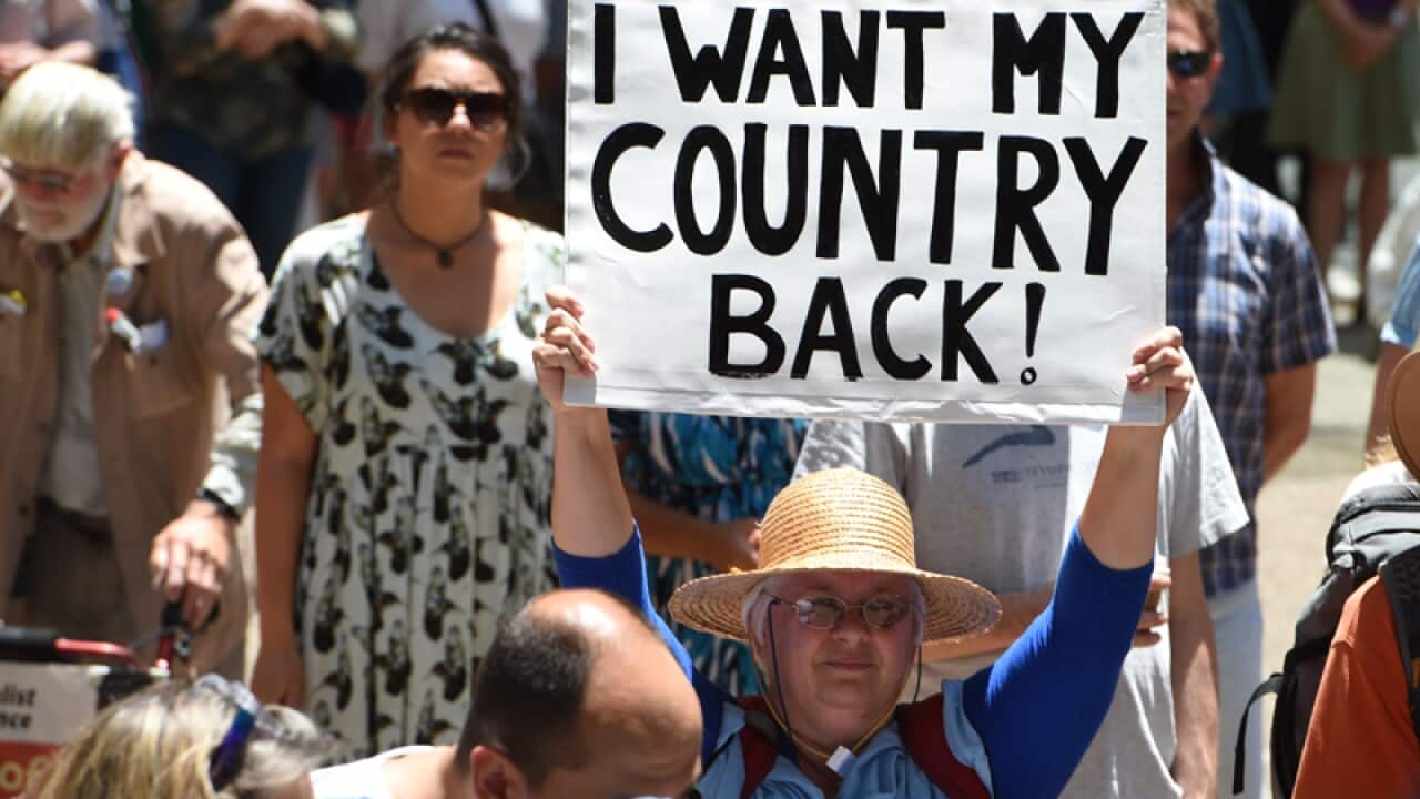 Thousands gather for a Save the ABC rally
