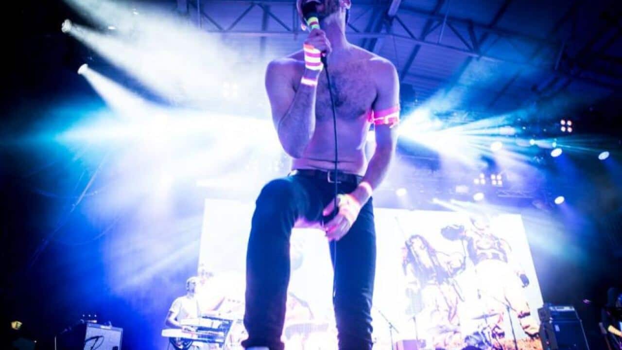 Sydney band Bluejuice at the 2014 Falls Festival  