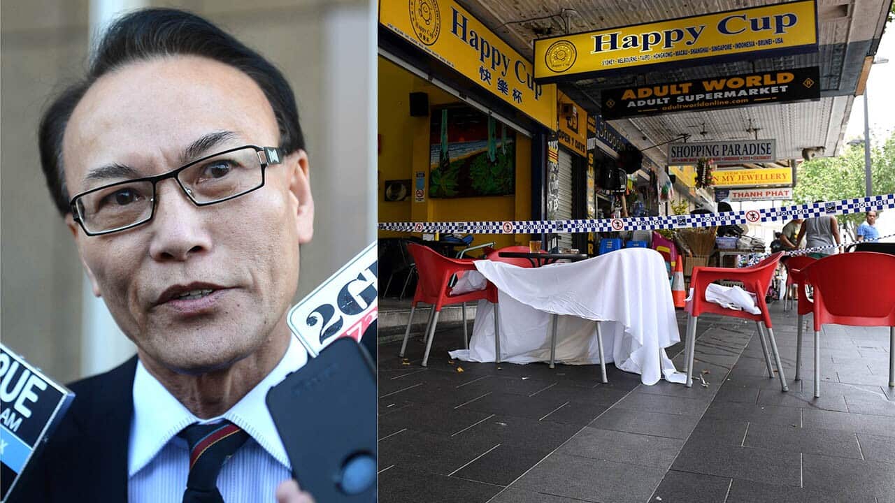 Ho Ledinh, 65, was shot three times through the back at point-blank range outside Happy Cup cafe at Bankstown City Plaza in January 2018.