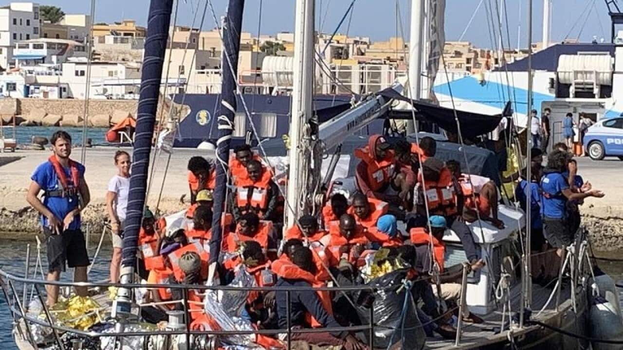 The Italian NGO Mediterranea Saving Humans' Alex migrant rescue ship