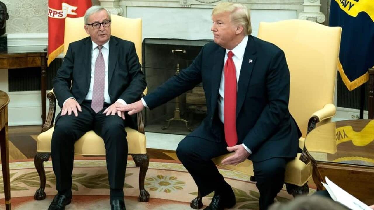 Jean-Claude Juncker and Donald Trump.