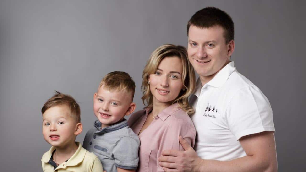 Denis Stukal and his family