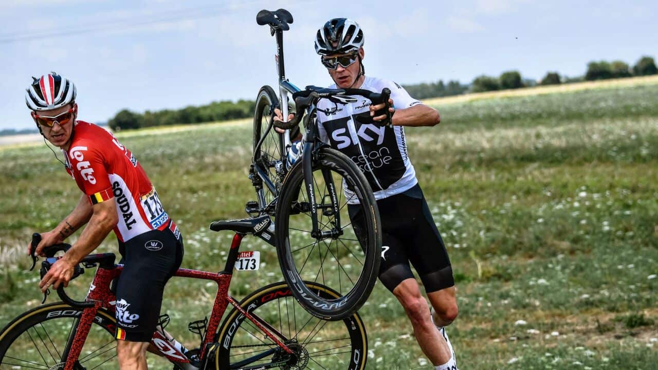 It's not the first time we've seen him go for a jog at Le Tour...