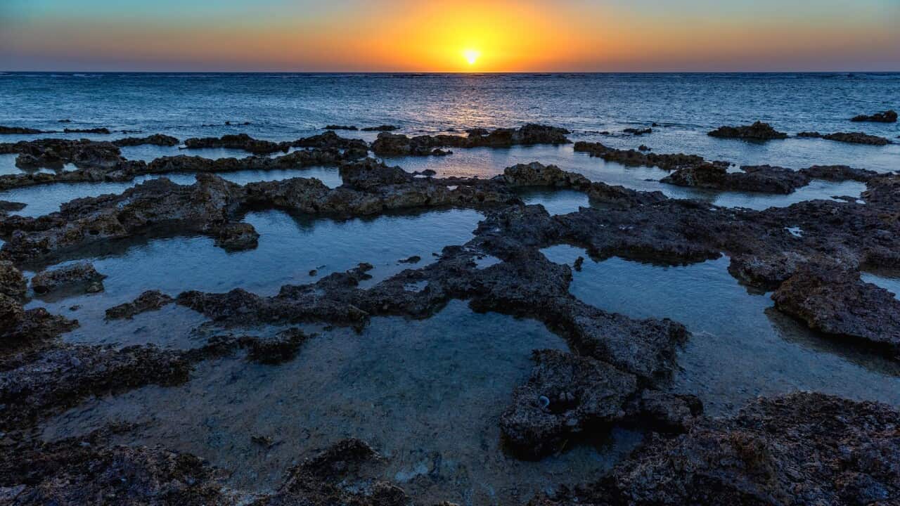 Sunrise over the Great Barrier Reef at Lady Elliot island