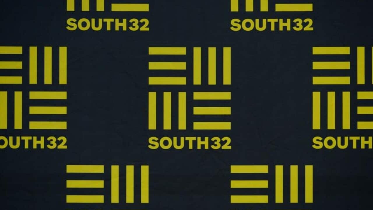 The South32 logo in Melbourne
